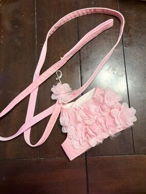 Pink Floral small dog harness size xs with leash 4ft
